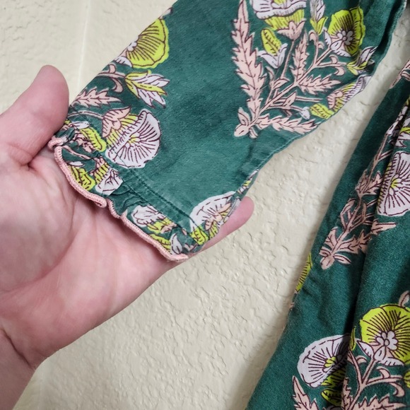 Pink Chicken 3 Year Hermione Hunter Green Floral Bow Dress Toddler Girls 3T - Picture 6 of 15